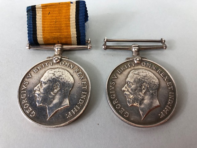 Military Interest, two WW1 British war medals for Somerset light Infantry 3122 PTE B Long SOM LI and - Image 2 of 9