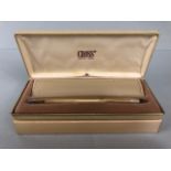 Vintage CROSS 10ct Rolled gold pen in original box with leather travel case and original outer box