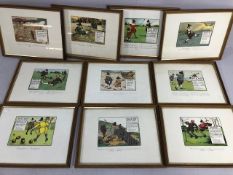 Antique prints, eight historical golfing prints in frames each approximately 44 x 34cm