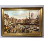 Contemporary oil on canvas by Peter Goodhall depicting a 19th century scene of St Augustin's