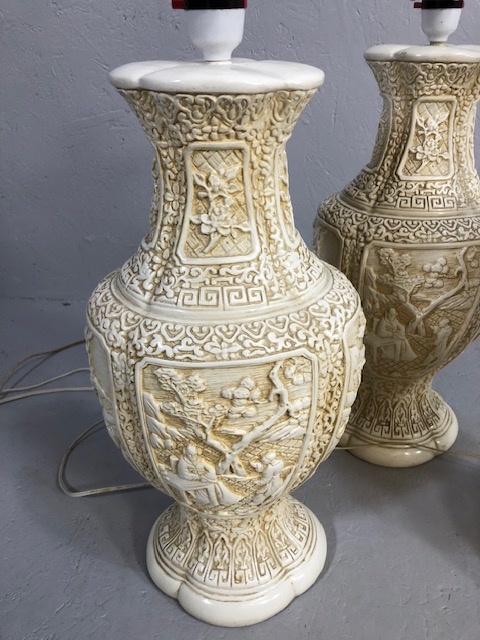 Three lamp bases with all over eastern design - Image 2 of 7