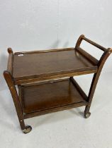 Vintage furniture, 1950/60s, 2 tiered wheeled buffet / tea trolly with removable tray tops , STAPLES