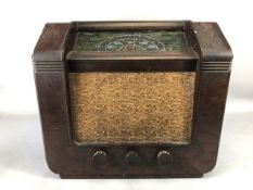Vintage Radio, early 20th century Art Deco style British All wave radio Receiver GEC, brown Bakelite