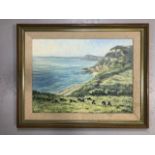 Paintings, contemporary framed painting on board by local Devon artist Sandy Macfadyen depicting a