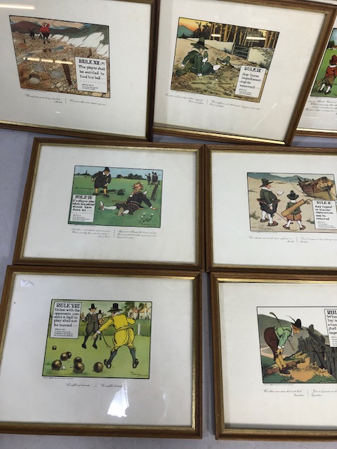 Antique prints, eight historical golfing prints in frames each approximately 44 x 34cm - Image 2 of 4