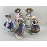 Lladro, collection of porcelain figures, 010.06756, Bountiful Blossoms, 07676, A wish come true,