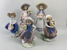 Lladro, collection of porcelain figures, 010.06756, Bountiful Blossoms, 07676, A wish come true,