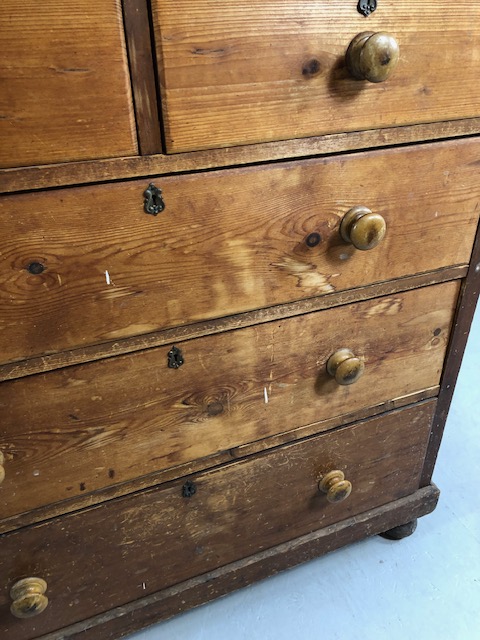 Five Drawer Antique pine chest of drawers approx 109 x 44 x 113cm - Image 6 of 9