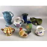 Vintage China, collection of collectable items to include Sylvac Pixi vase, Pool jug, Honiton,