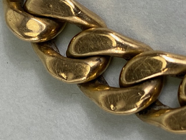 9ct yellow gold rolled curb chain bracelet approximately 24cm in length and 20.7g - Image 5 of 6