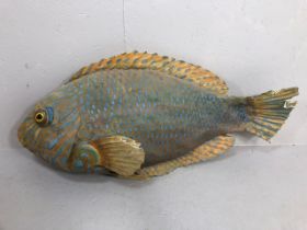 Shop interior decorator display item, large oversized tropical reef fish, of composite material,