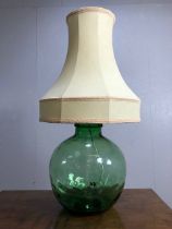Glass carboy converted into a lamp overall height 77cm