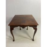 Victorian side table with folding leaf extending to make a tea table in flame mahogany with lion paw