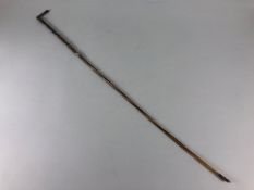 Antique early 19th Century ladies white metal mounted twisted horn riding crop, approximately 70cm