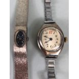 Silver watches, Vintage 925 silver bracelet dress watch by Jean Renet, winds and runs, along with