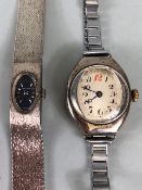 Silver watches, Vintage 925 silver bracelet dress watch by Jean Renet, winds and runs, along with