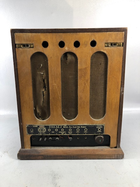 Vintage Radio, early 20th century Lotus AC2 Valve Electric Radio No 4277, in art Decco style - Image 6 of 6