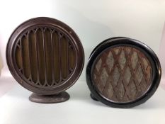 Vintage Radio speaker, art Decco round wooden Trioiron type VA, App No,A6677 Valencia, approximately