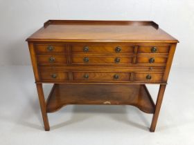 Reproduction antique Mahogany sideboard with nine drawers and shelf under