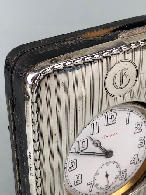 Antique Goliath watch by Doxa, Arabic numerals on a white face with secondary dial, in a bedside / - Image 3 of 19