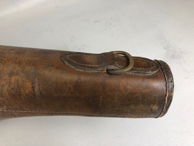 Vintage sporting interest, late 19th / early 20th century leather Leg of Mutton shotgun case A.F ( - Image 3 of 11
