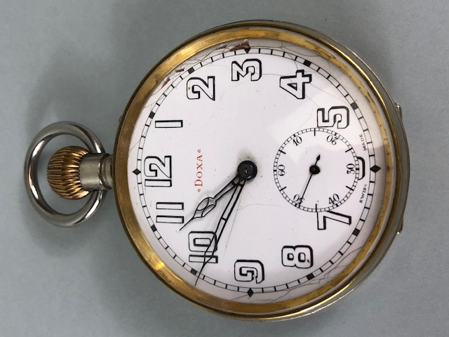 Antique Goliath watch by Doxa, Arabic numerals on a white face with secondary dial, in a bedside / - Image 9 of 19