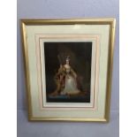 Antique print of young Queen Victoria framed and Glazed approximately 49 x 58