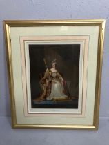 Antique print of young Queen Victoria framed and Glazed approximately 49 x 58