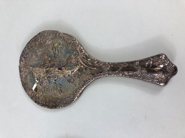 Silver, Silver hallmarked hand mirror and Hair brush both A/F - Image 2 of 9