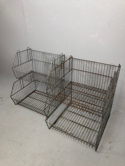 Urban industrial decorative items, four galvanised steal basket dump bins, each of varying depth all - Image 3 of 3