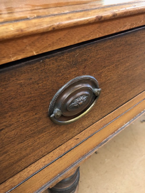 Sideboard for buffet with string inlay and six turned legs on casters approx 173 x 65 x 86cm - Image 4 of 7