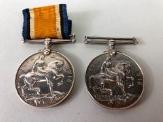 Military Interest, two WW1 British war medals for Somerset light Infantry 3122 PTE B Long SOM LI and