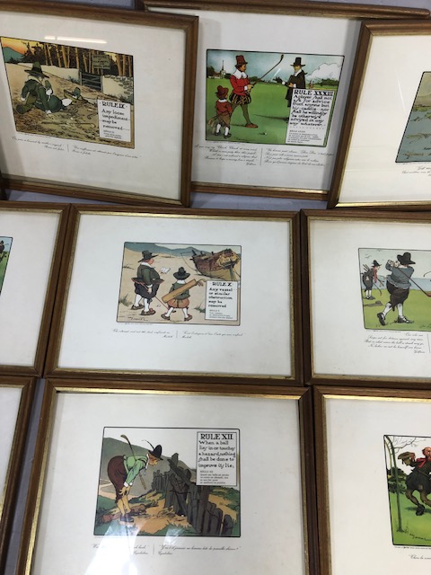 Antique prints, eight historical golfing prints in frames each approximately 44 x 34cm - Image 3 of 4