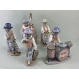 Lladro, collection of china figures from the Jazz collection, 058833, Jaz Sax, 010.05832, Jazz Horn,