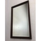 Large wooden carved framed bevel edge mirror approx 78 x 125cm