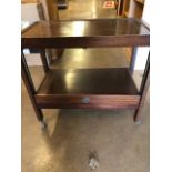 Vintage furniture, 20th century 2 tier wooden hostess or tea trolly that converts to a tea table