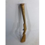 Decorative or shop display, carved wooden blunder buss approximately 99cm long
