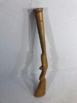 Decorative or shop display, carved wooden blunder buss approximately 99cm long