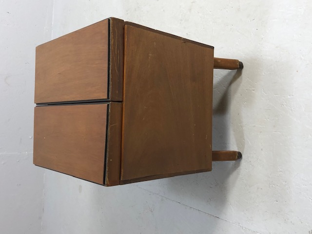 Mid century style teak storage unit (sewing or crafts box) in teak with drawers and storage trays on - Image 7 of 8