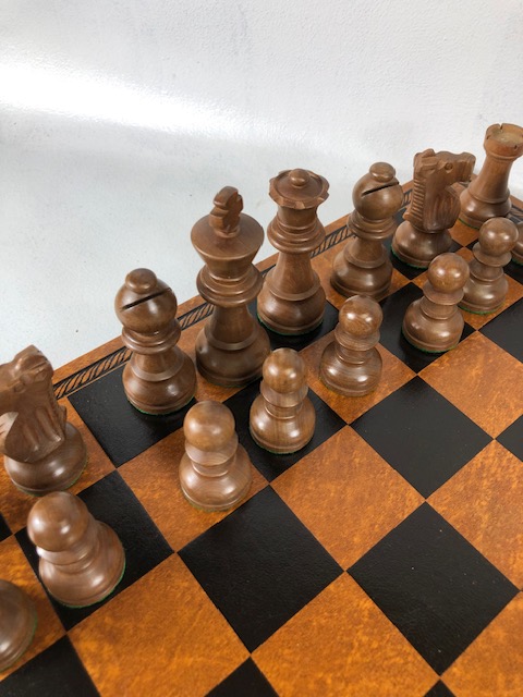 Vintage chess sets, two boxwood chess sets with boards, one approximately 30 x 30cm the other 40 x - Image 7 of 7