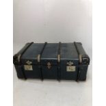 Vintage wooden bound travel trunk