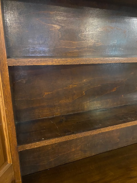 Arts and Crafts oak dresser with shelves above and two cupboards under by maker Curtiss & Sons, - Image 5 of 8