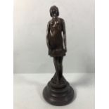 Victorian style nude bronze figure of a woman approximately 19cm high