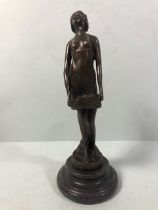 Victorian style nude bronze figure of a woman approximately 19cm high