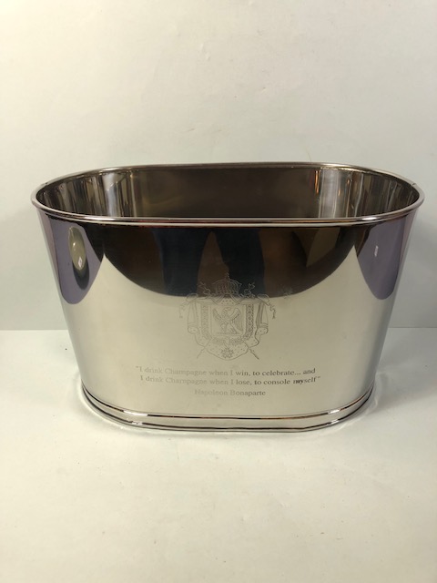 Champagne Ice bucket with inscription by Lily Bollinger approximately 43 x 28 x 26cm