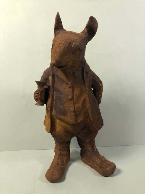Cast Iron statue of a mouse dressed as a Gentleman approximately 42cm high