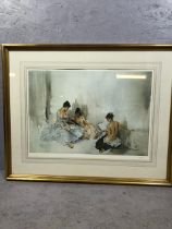 William Russel Flint limited edition print 370 of 850, framed and glazed approximately 82 x 64cm