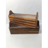 Pair of wooden Harrods style window ledge planter or pot holders each approximately 35 x 12 x 15cm