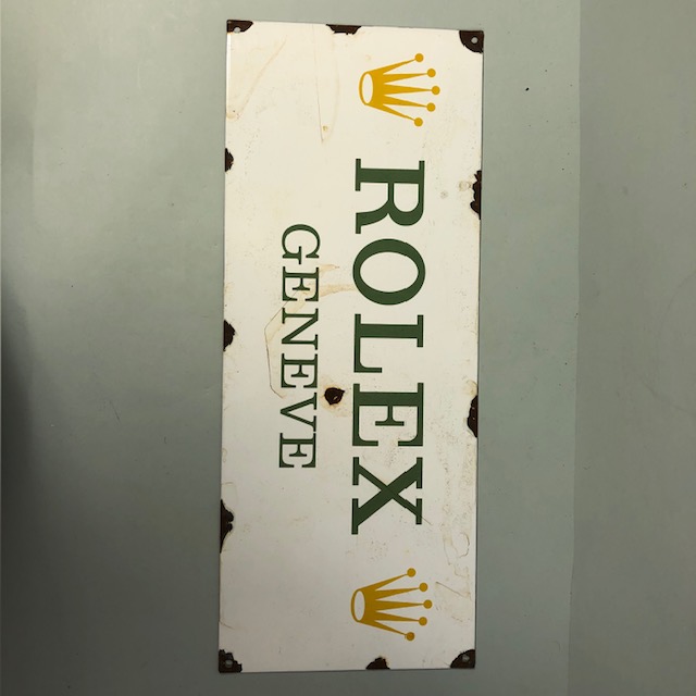 Metal an Enamel Rolex advertising sign approximately 58 x 23cm