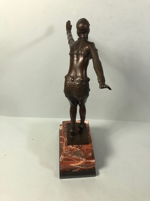 Art Deco style bronze figure of a dancing woman on a marble base approximately 46cm high - Bild 5 aus 6